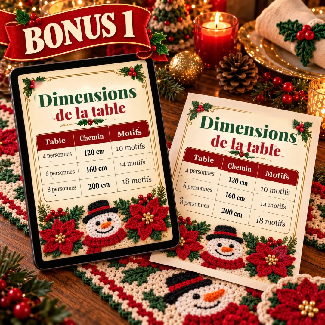 Bonus 1 — Guide des dimensions de la table