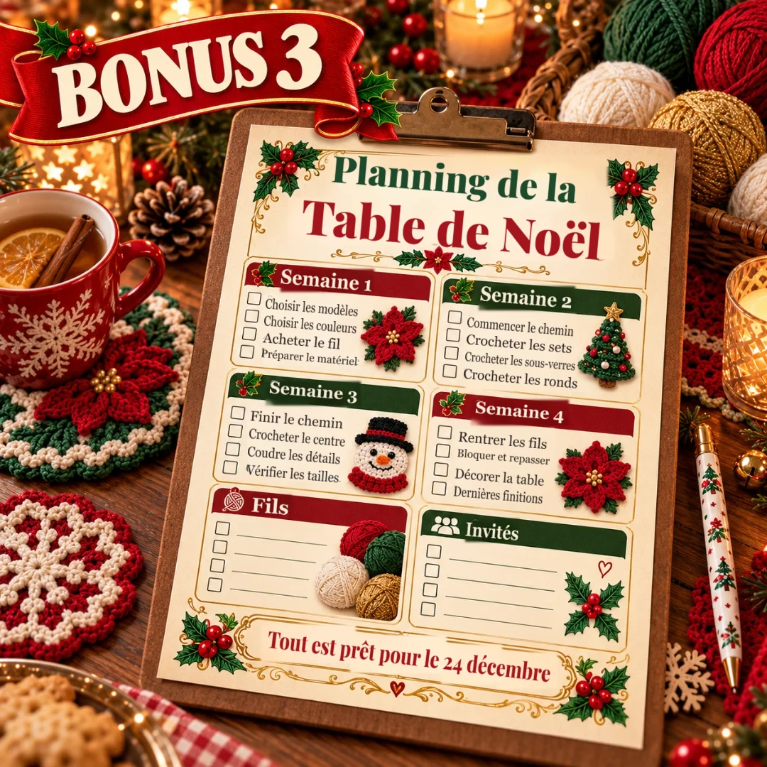 Bonus 3 — Planning de la table de Noël
