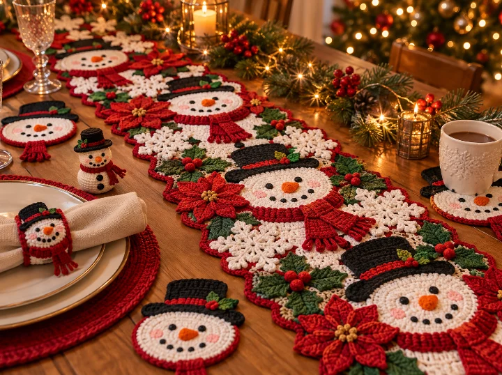 Collection Bonhomme de neige au crochet